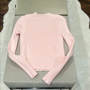 Pink Ribbed Long Sleeve Sweater
